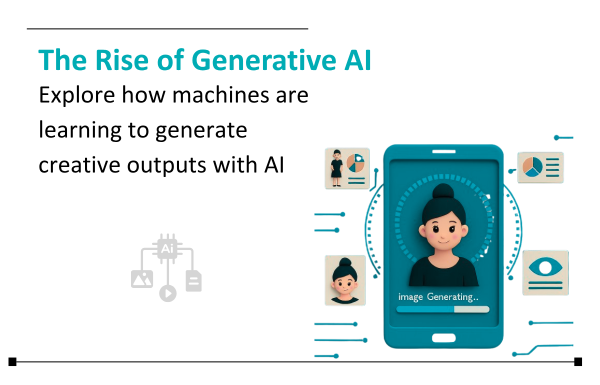 Illustration depicting the diverse applications of Generative AI in transforming industries and creativity.