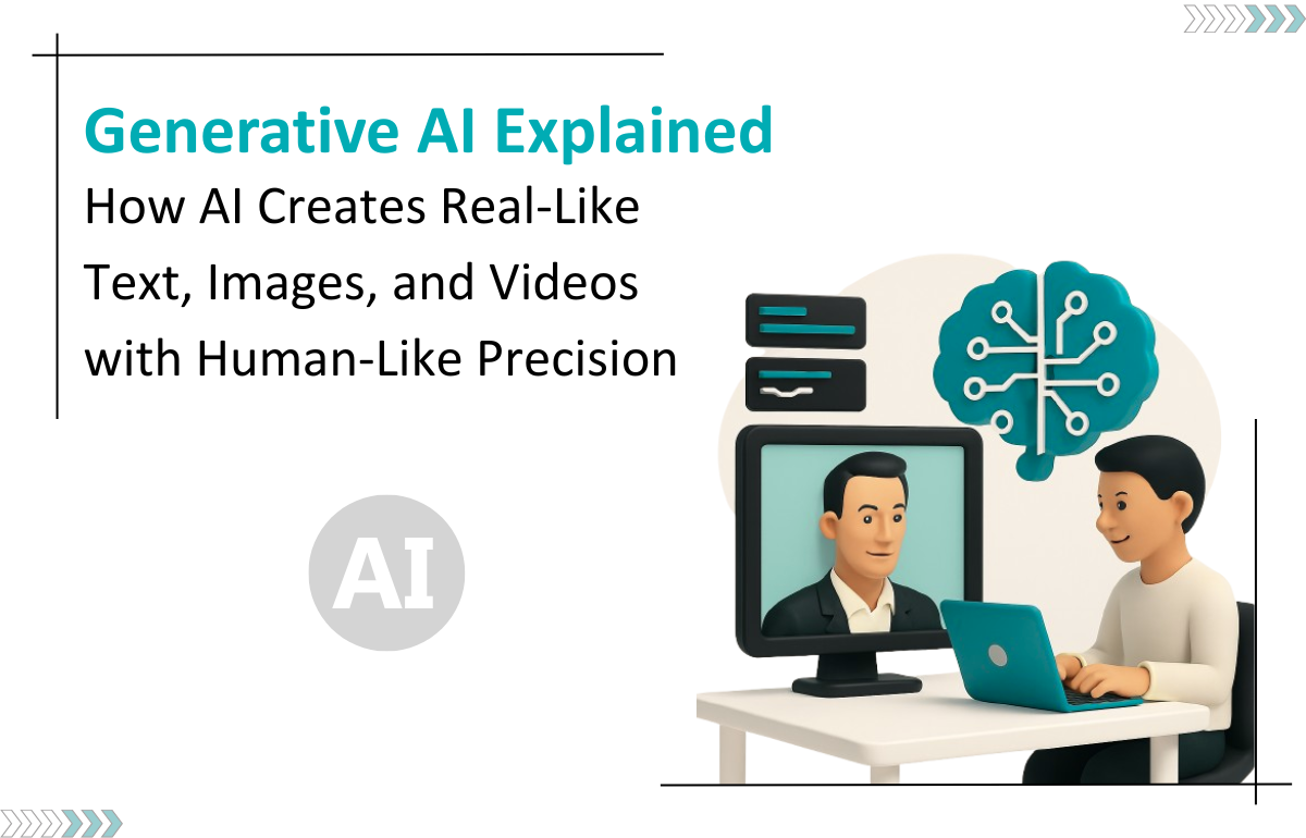 Generative AI is creating content like texts, audio, videos, and images based on the description input fed to the data.