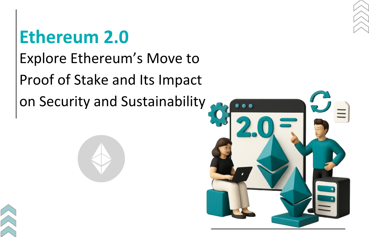 Cover image for the blog post about Ethereum 2.0 upgrade, featuring energy efficiency, scalability, and enhanced security through Proof-of-Stake and Sharding mechanisms.