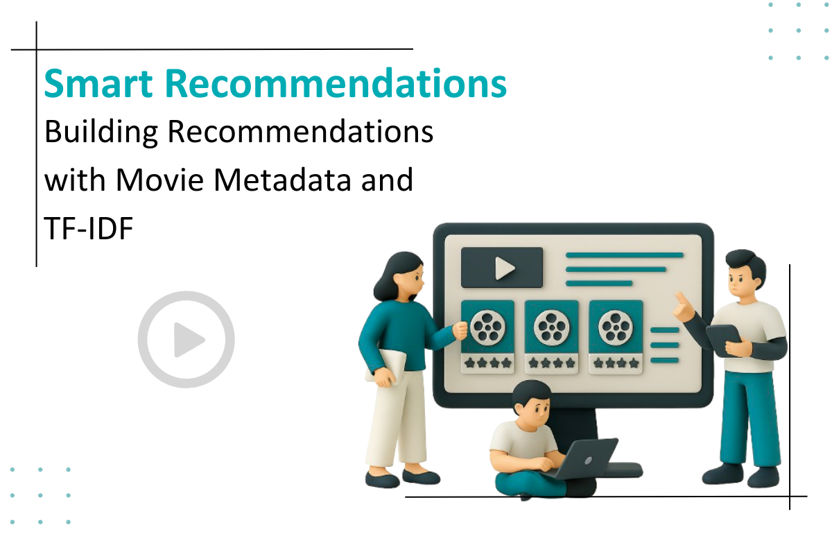 Movie reels and computer screen, representing movie recommendation with artificial intelligence technology.