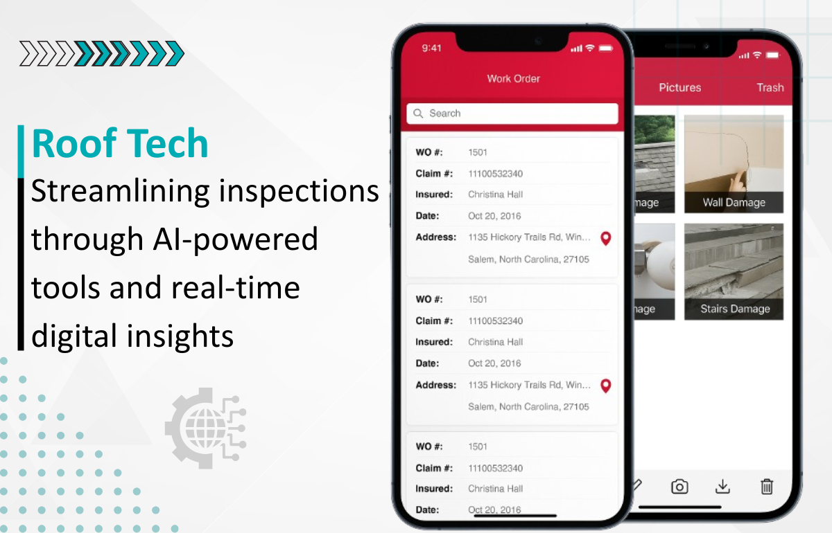 Smart mobile app powered by machine learning for recording house inspection data and generating reports. Visual representation of efficient site inspections