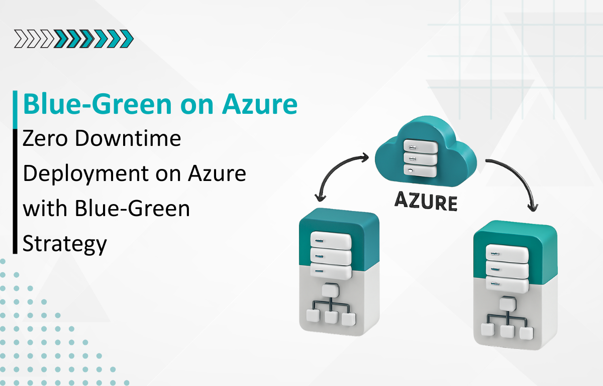 Illustration of Azure's blue-green deployment for B2B online platform, showcasing seamless deployment process and improved reliability