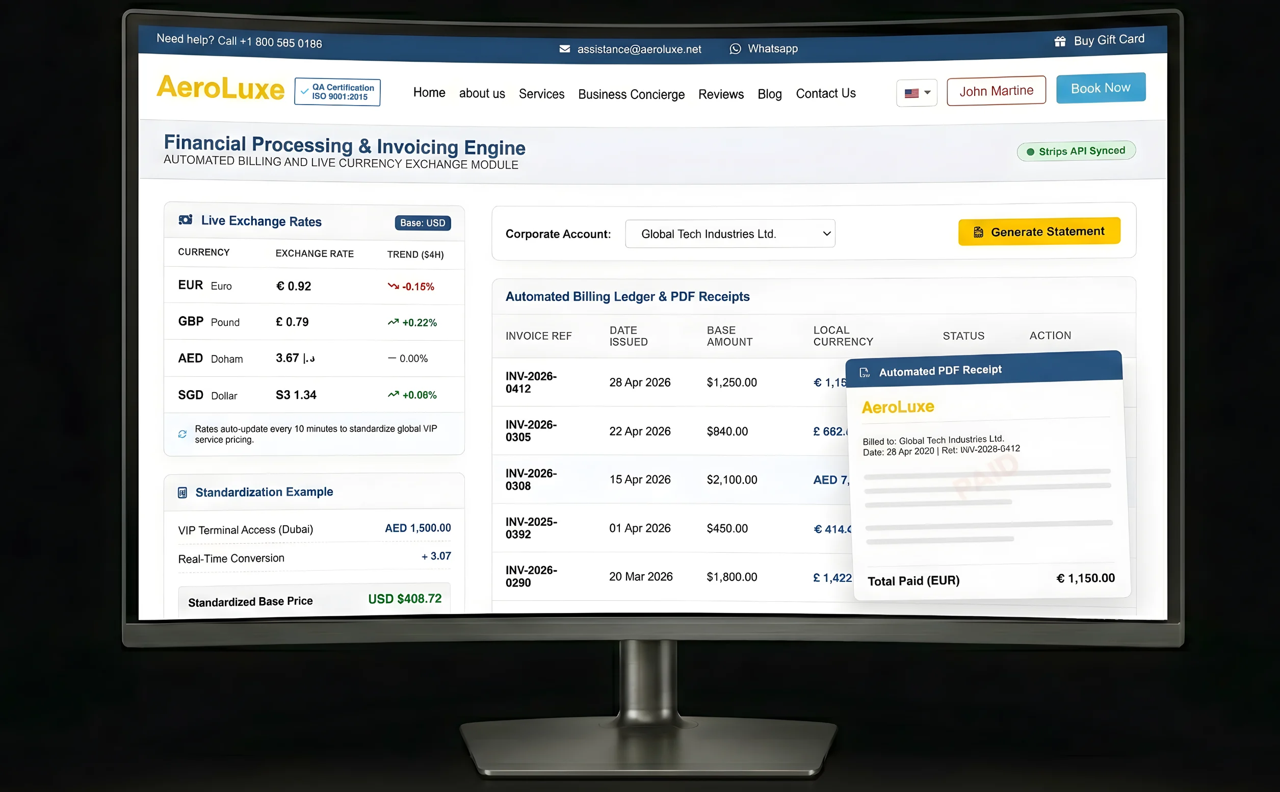 Financial Processing and Invoicing
