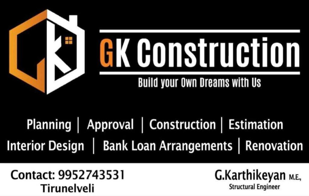 GK Construction Tirunelveli (Pvt Ltd)-Construction company in tirunelveli-Architect in tirunelveli-Builders in tirunelveli