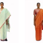 Green Katan Silk Saree & Brick Red Saree – Elegant Handloom by Dharki