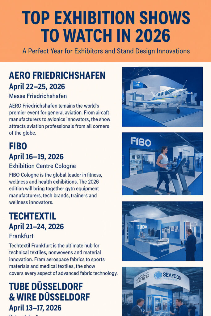 Top Exhibition Shows in 2026 – A Powerful Year for Exhibitors and Stand Design Innovations