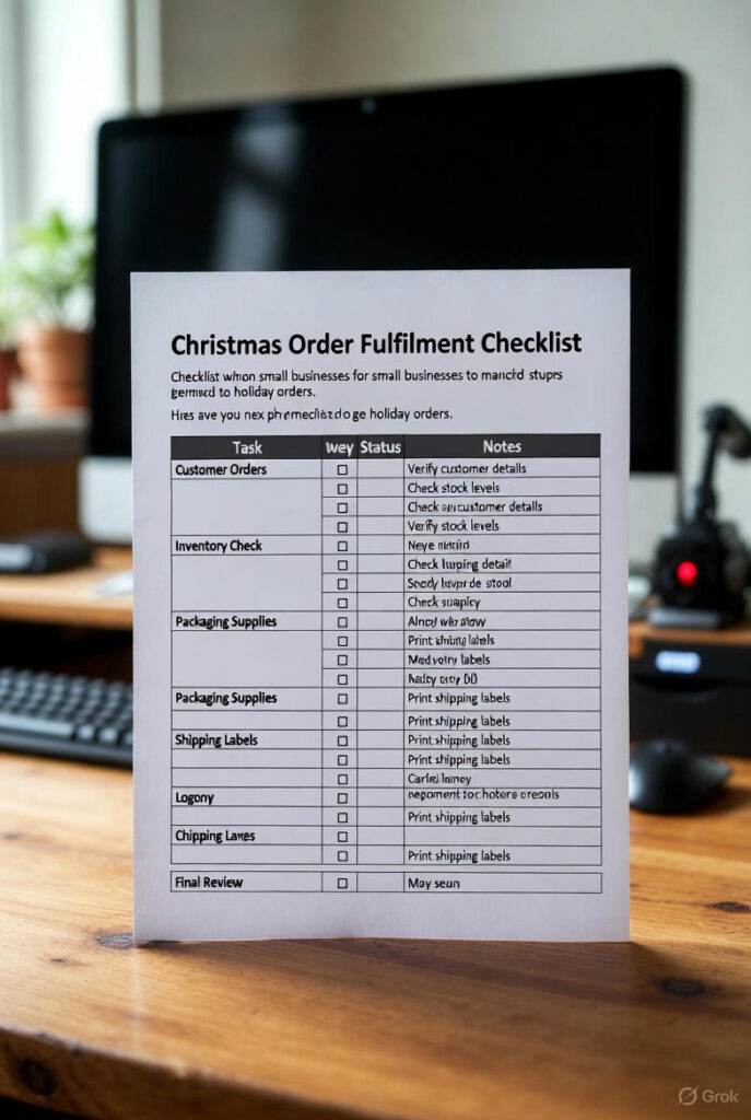 Christmas Order Fulfilment Checklist for Small Businesses