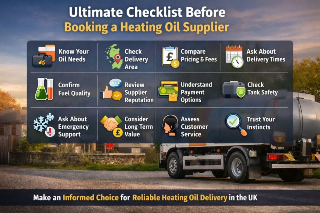 Ultimate Checklist Before Booking a Heating Oil Supplier in the UK