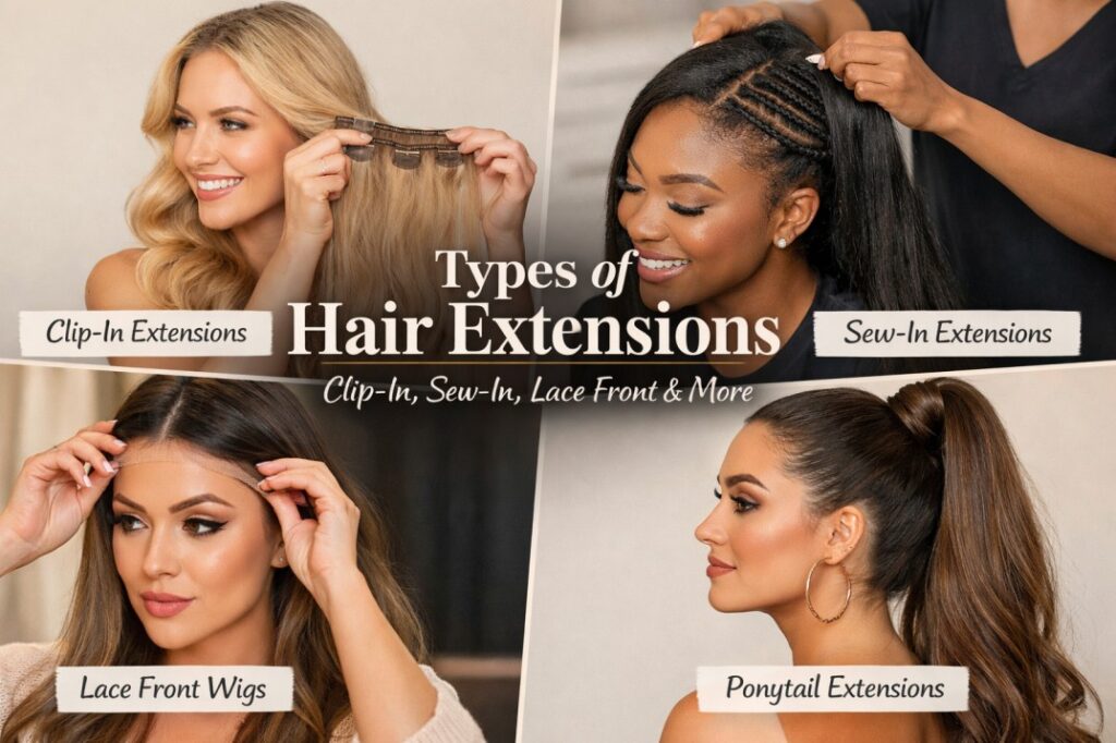 Types of Hair Extensions: Clip-In, Sew-In, Lace Front & More