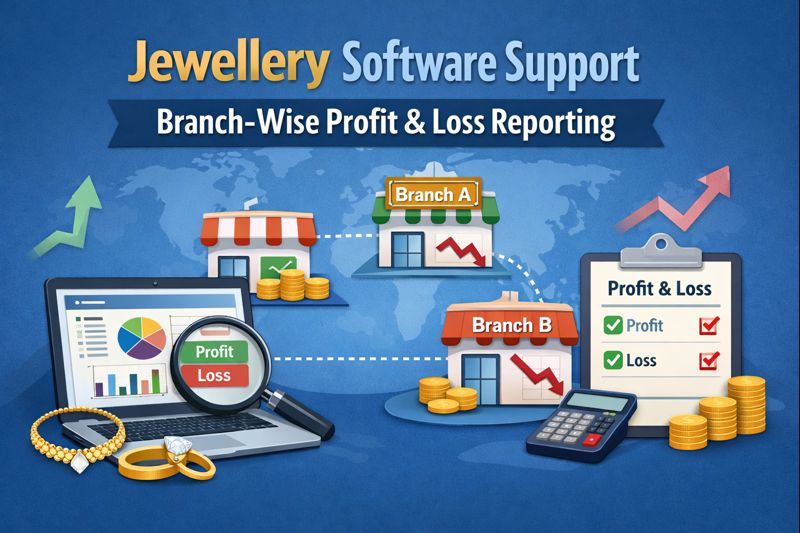 Does jewellery software support branch-wise profit and loss reporting?