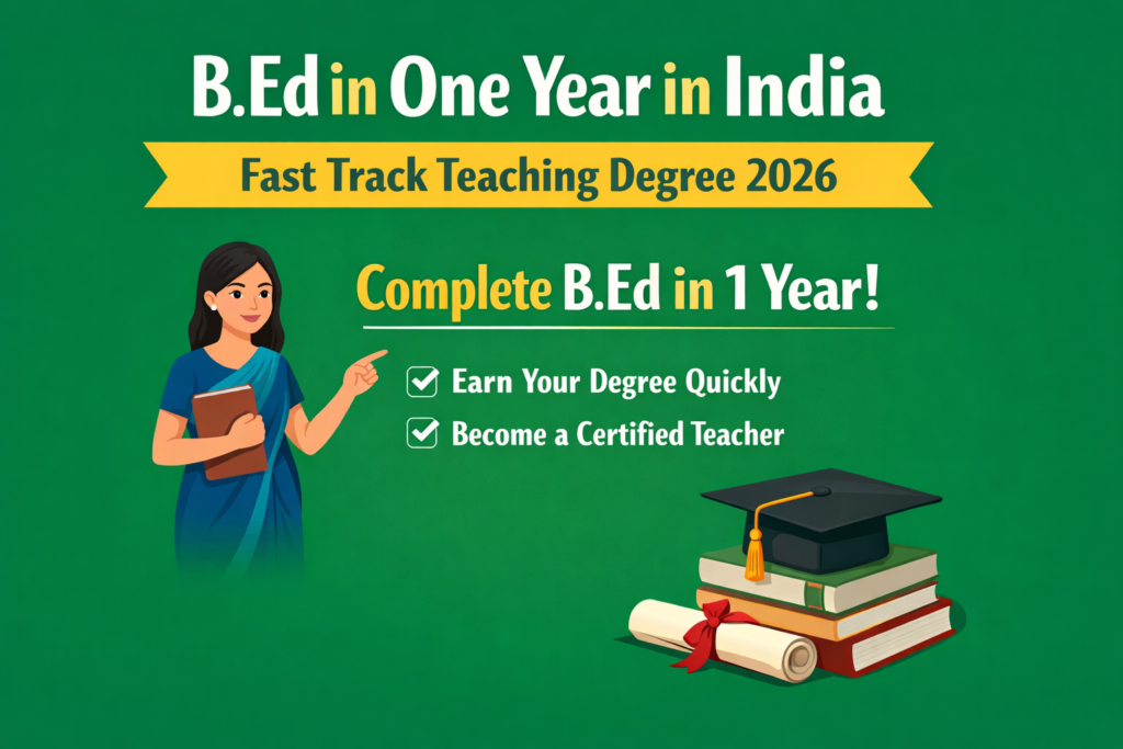 B.Ed in One Year 2026 | Fast Track Teacher Training Program in India