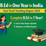 B.Ed in One Year 2026 | Fast Track Teacher Training Program in India