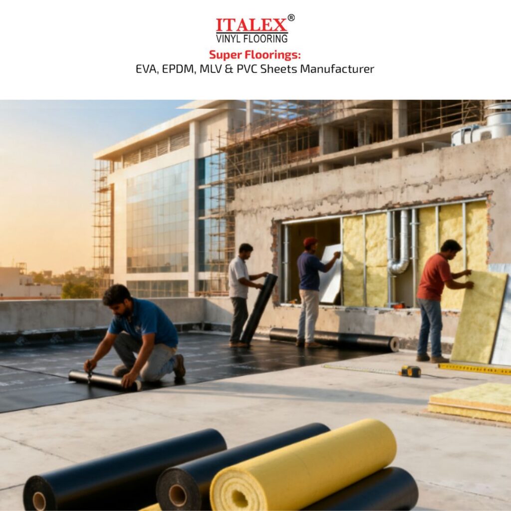 Construction Insulation Materials – EVA, EPDM, MLV & PVC Sheets from India Exporter