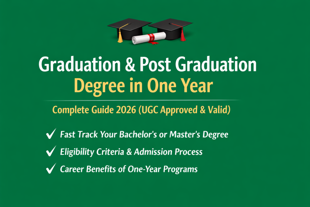 Graduation & Post Graduation Degree in One Year – UGC Approved Guide 2026