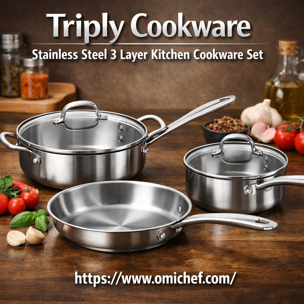 Triply Cookware Stainless Steel 3 Layer Kitchen Cookware Set