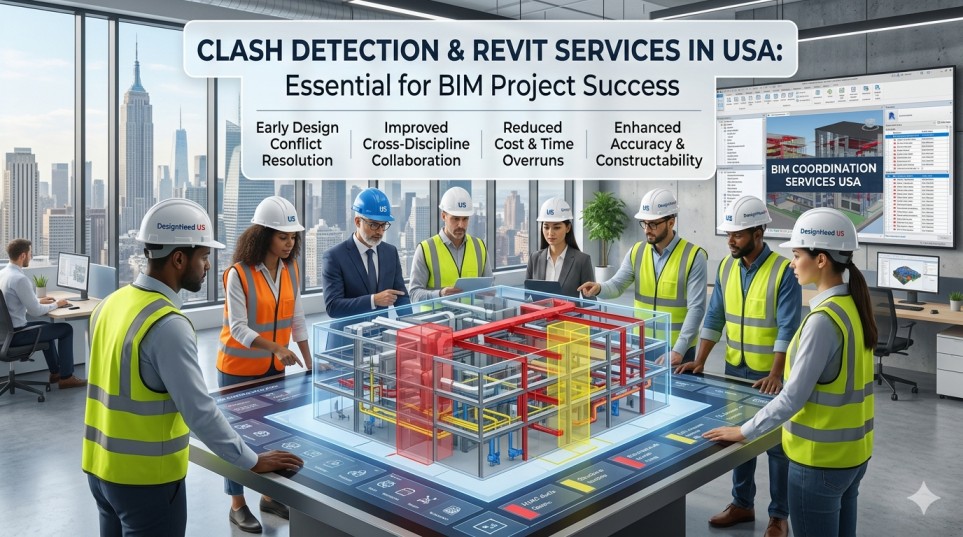 Why Clash Detection & Revit Services in USA Are Essential for BIM Projects
