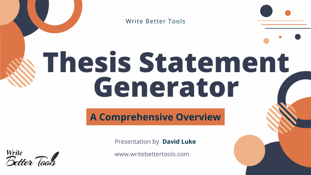 Stop Struggling: Use a Thesis Statement Generator That Actually Helps You Write Better