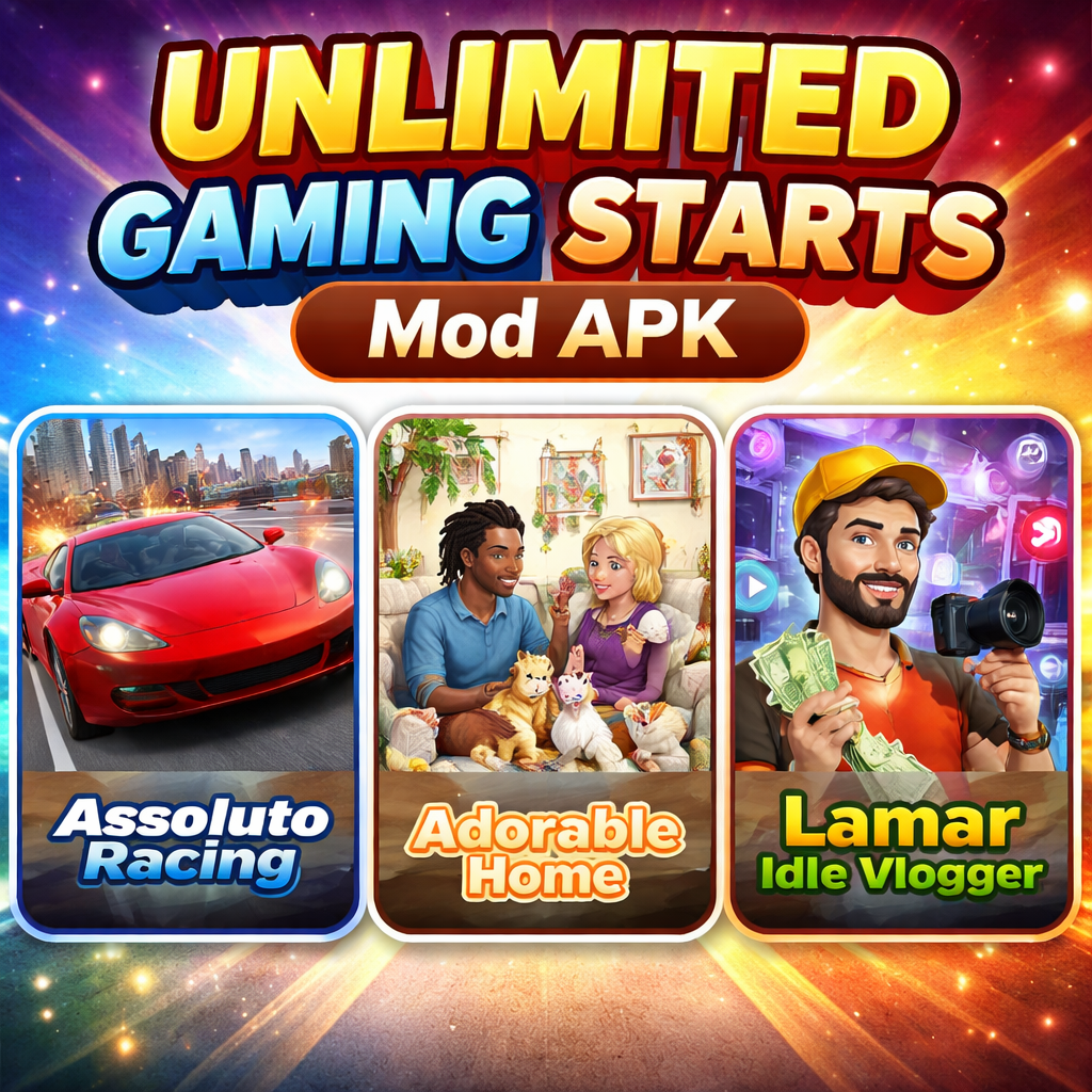 Unlimited Gaming Starts Mod APK with These 3 Amazing Games