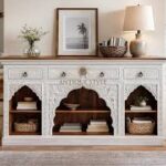 Elegant Wooden Living Room Sideboard in Sharjah | Hand-Carved Wooden Living Room Sideboard
