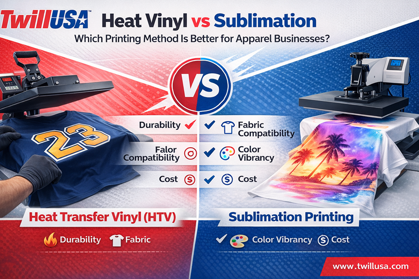 Heat Vinyl vs Sublimation: Which Printing Method Is Better for Apparel Businesses?