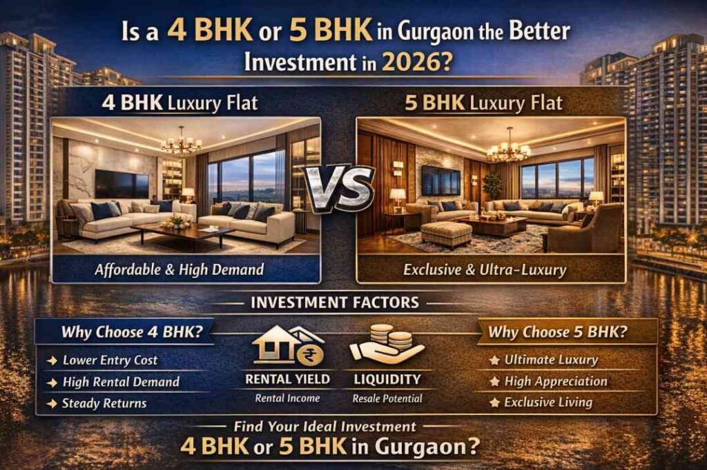 4 BHK vs 5 BHK Flats in Gurgaon 2026: Which is the Better Investment?