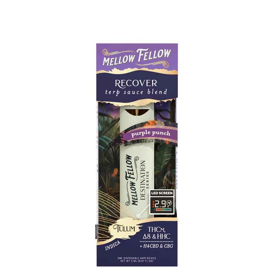 Shop Mellow Fellow Recover Blend – Destination: Tulum – Terp Sauce 2ml Disposable Vape – Purple Punch (Indica)- Best Price