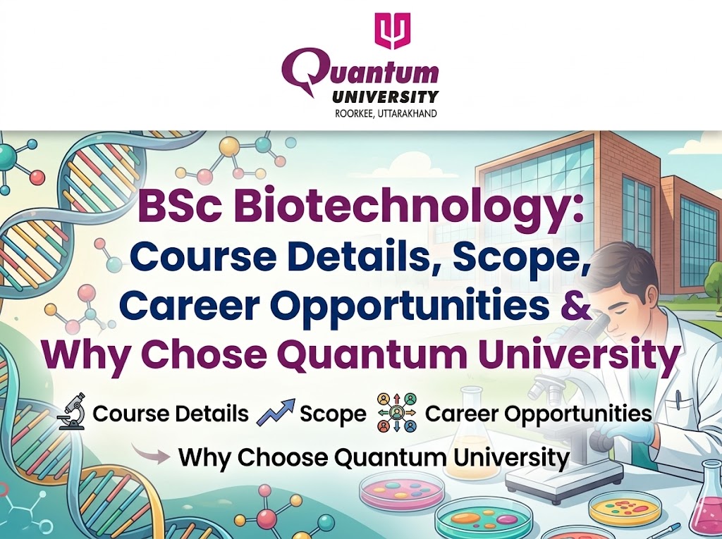 BSc Biotechnology: Course Details, Scope, Career Opportunities & Why Choose Quantum University