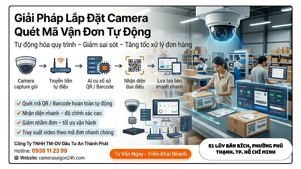 Giải pháp lắp đặt camera quan sát quay đóng hàng soi rõ đơn