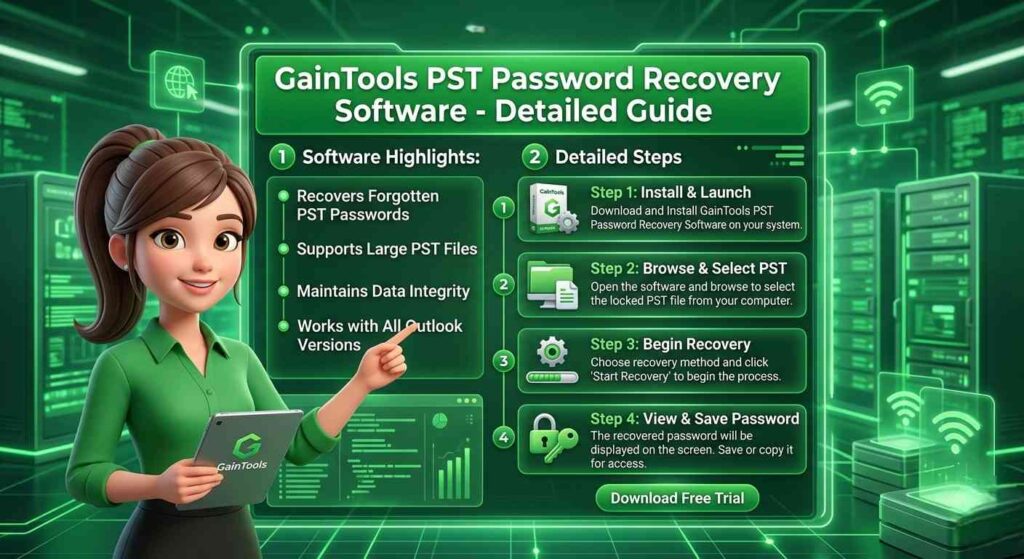 PST Password Recovery: Open Password-Protected PST Files in Outlook with a Step-by-Step Guide for Users