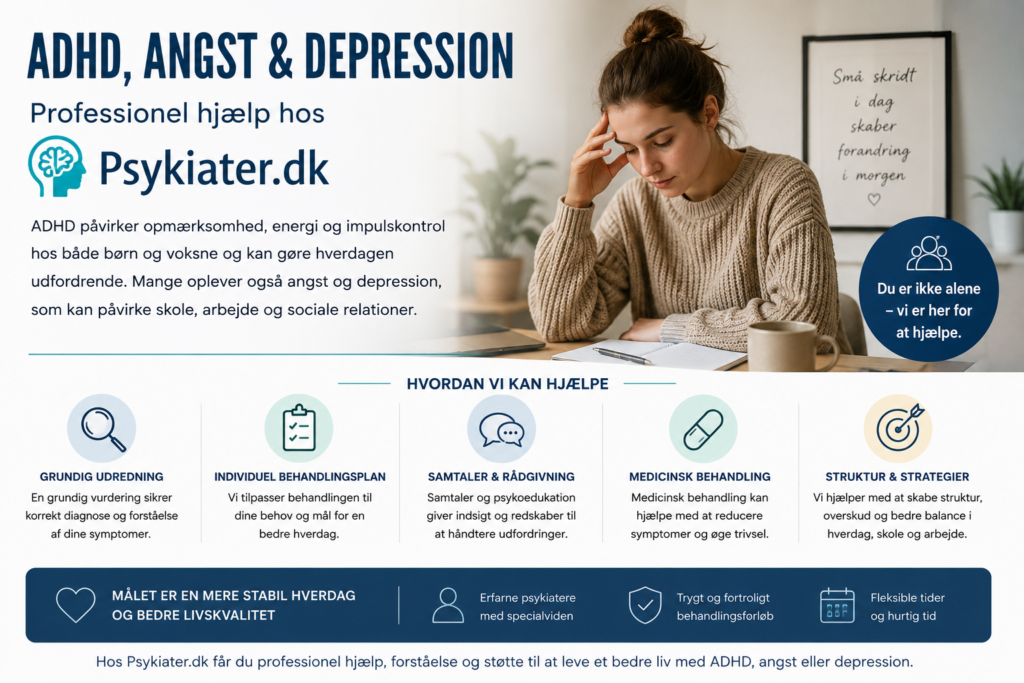 ADHD, angst og depression – Forstå symptomer, diagnose og behandling