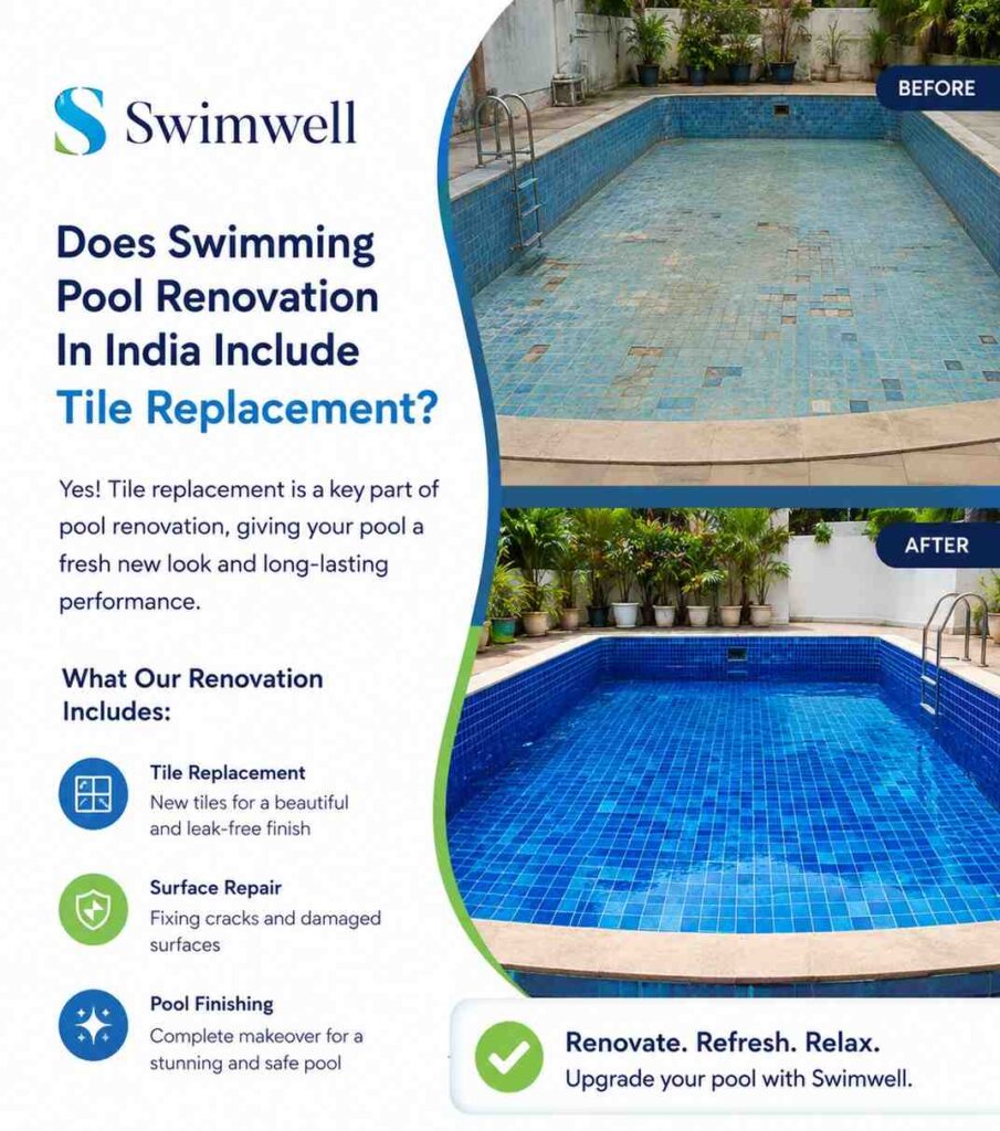Does Swimming Pool Renovation in India Include Tile Replacement?