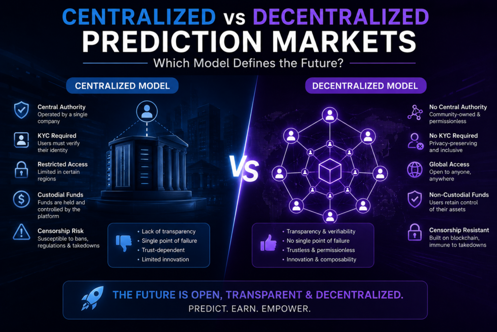 Centralized vs Decentralized Prediction Markets: Which Model Defines the Future?