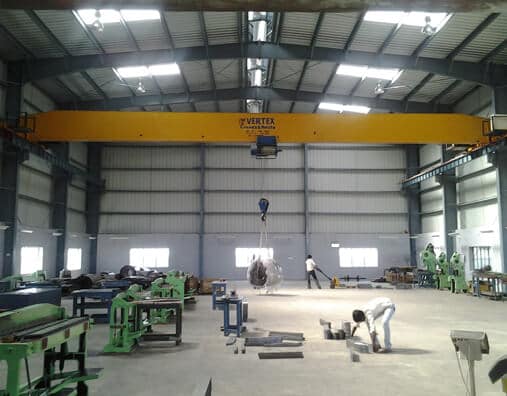 Common Applications of Single Girder EOT Cranes in Manufacturing Units | Vertex Cranes