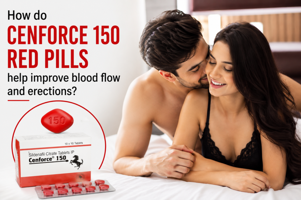 How do Cenforce 150 Red Pills help improve blood flow and erections?