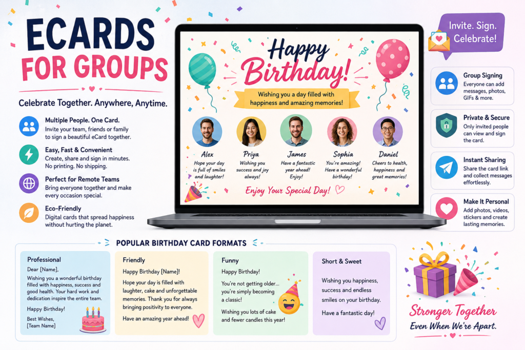 Ecards for Groups: The Complete Guide to Group Meeting Cards & Birthday Card Format