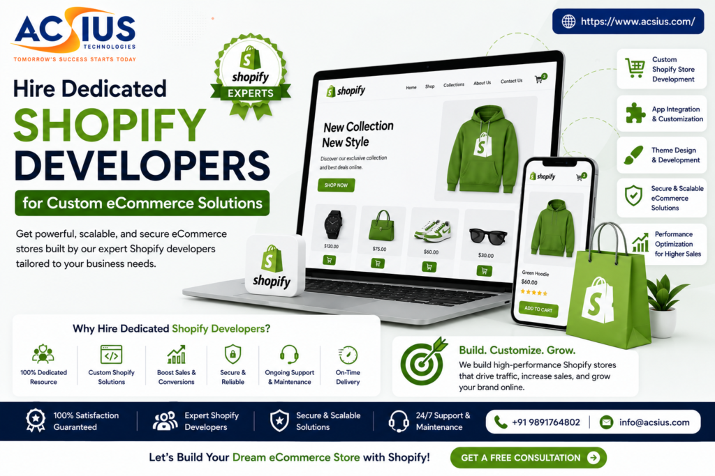 Hire Dedicated Shopify Developers for Custom eCommerce Solutions