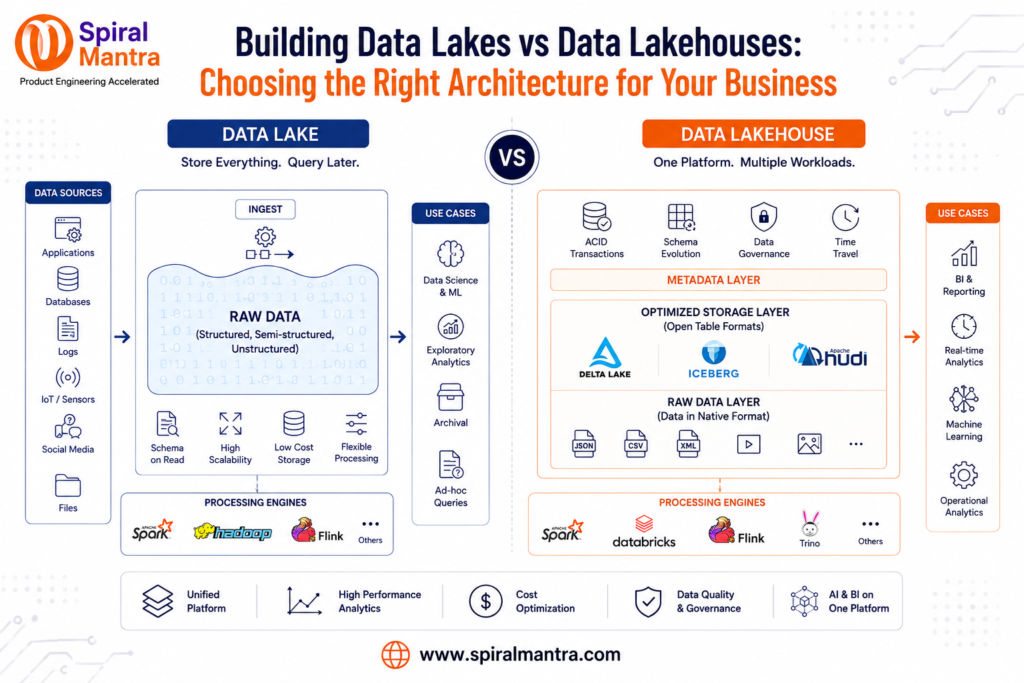 Building Data Lakes vs Data Lakehouses: Choosing the Right Architecture for Your Business