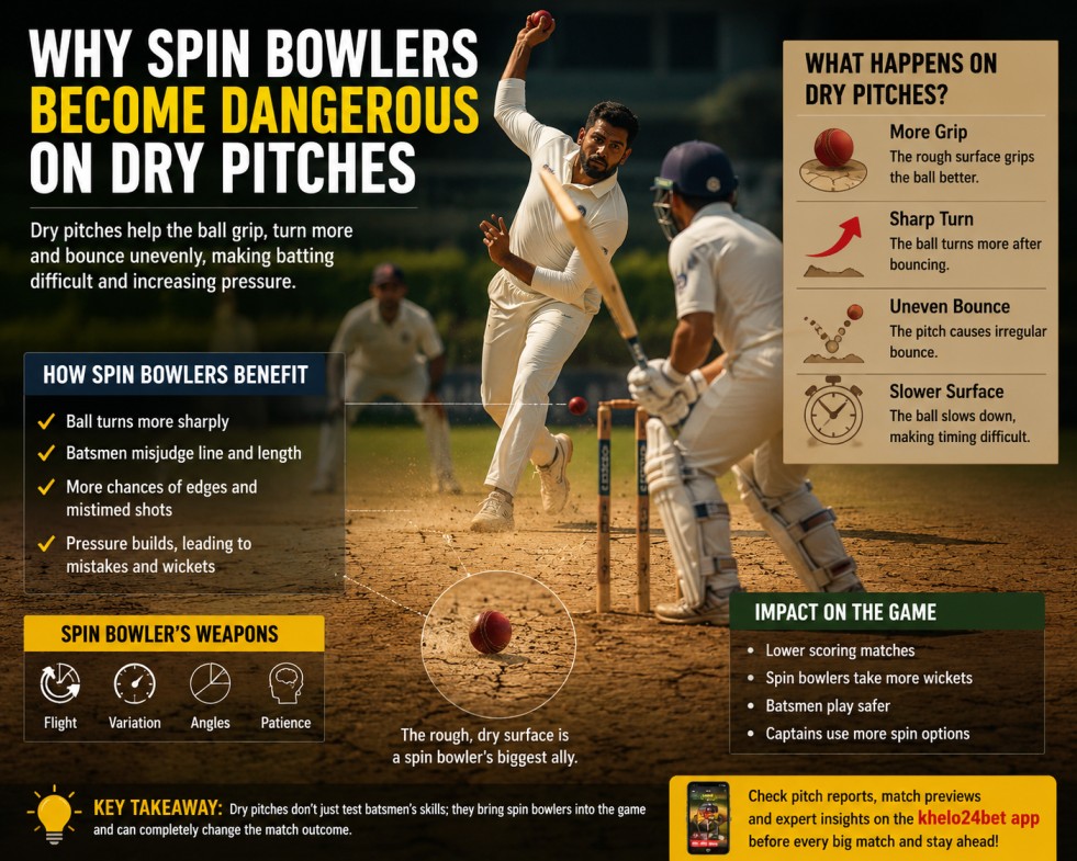 Why Spin Bowlers Become Dangerous on Dry Pitches