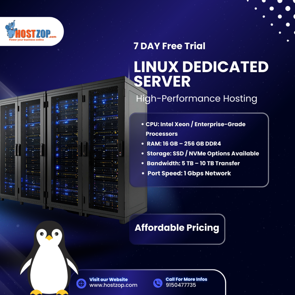 Linux Dedicated Server Solutions For High-Performance Applications.