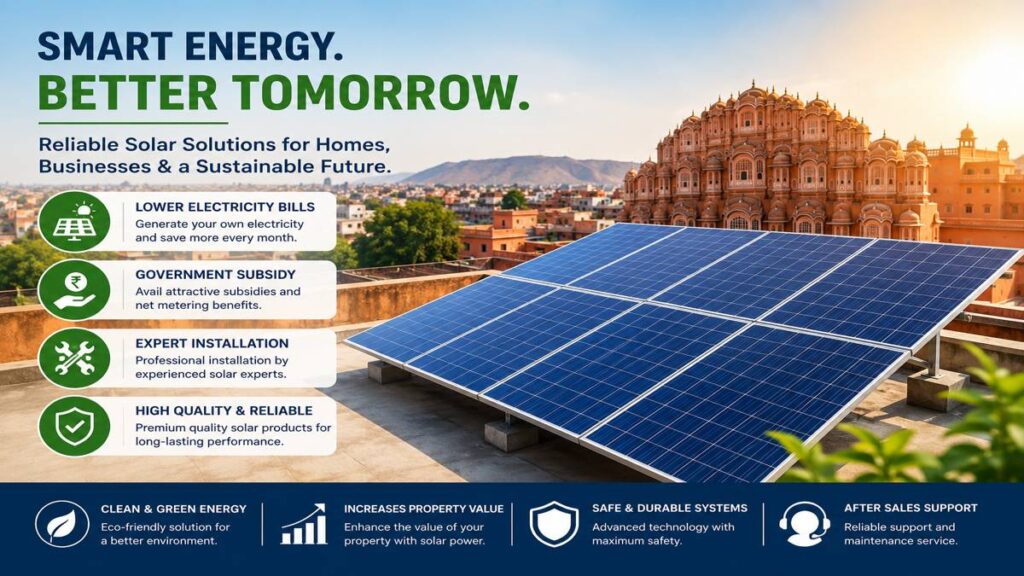 Solar System Company in Jaipur – Complete Solar Solutions for Smart Energy Savings