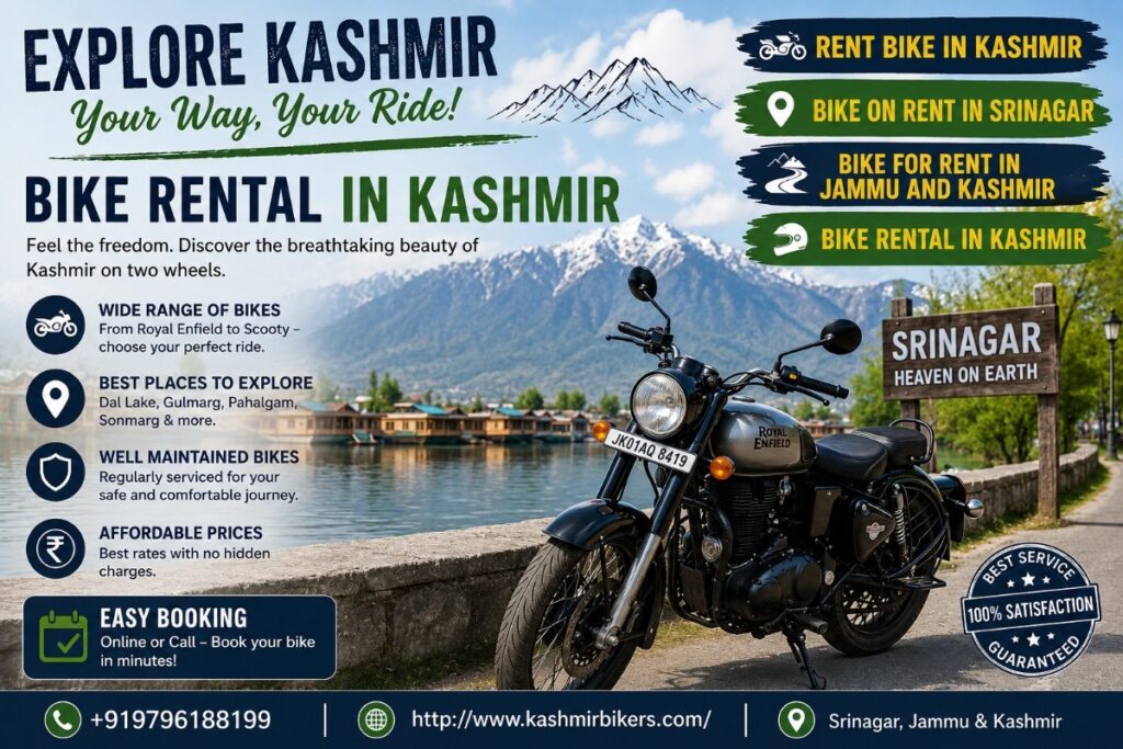 Srinagar to Leh Bike Rent – Complete Guide to Bike Rental in Jammu and Kashmir