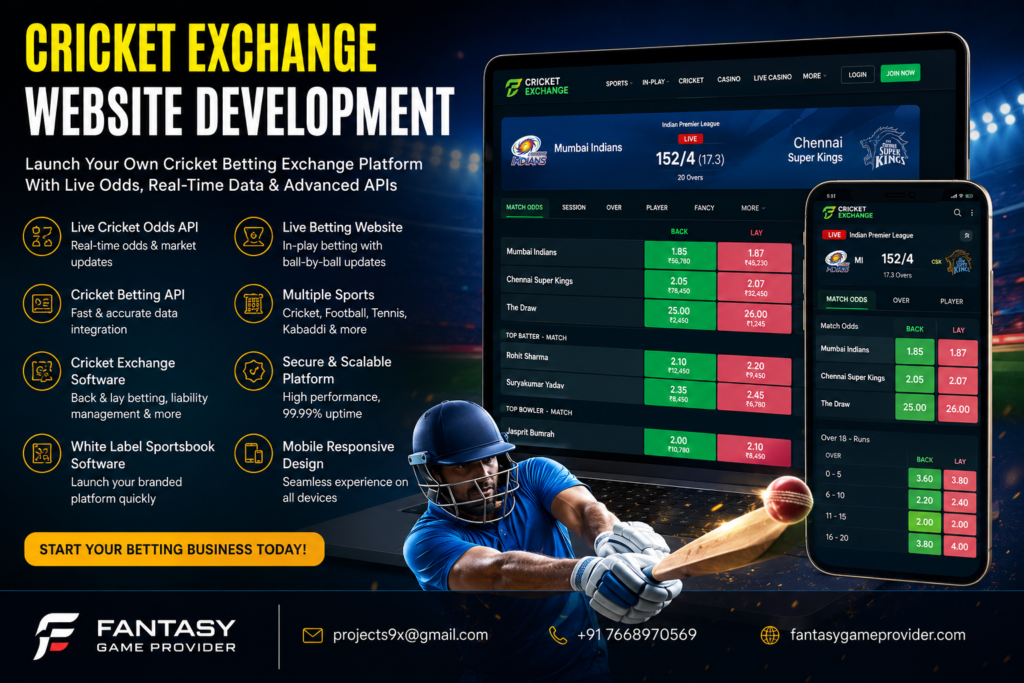 Cricket Exchange Website Development Company | Advanced Cricket Betting API Solutions
