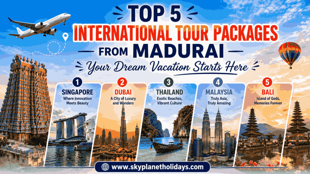 Top 5 International Tour Packages from Madurai — Your Dream Vacation Starts Here