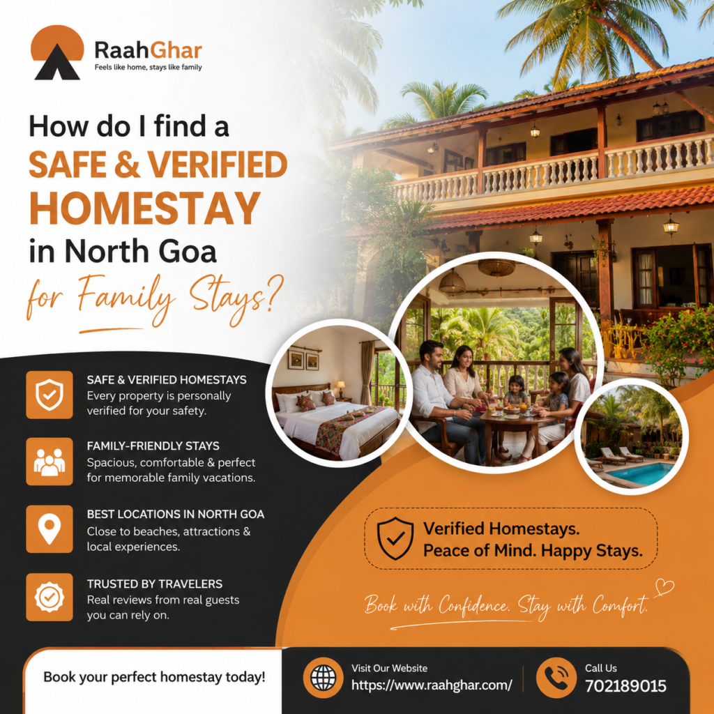 How do I find a safe and verified homestay in North Goa for family stays?