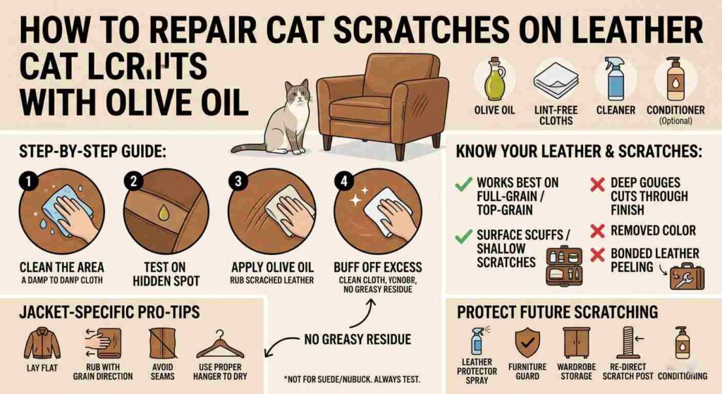 How to Repair Cat Scratches on Leather with Olive Oil?