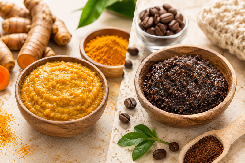 Is Turmeric Scrub Better Than Coffee Scrub for Glowing Skin?