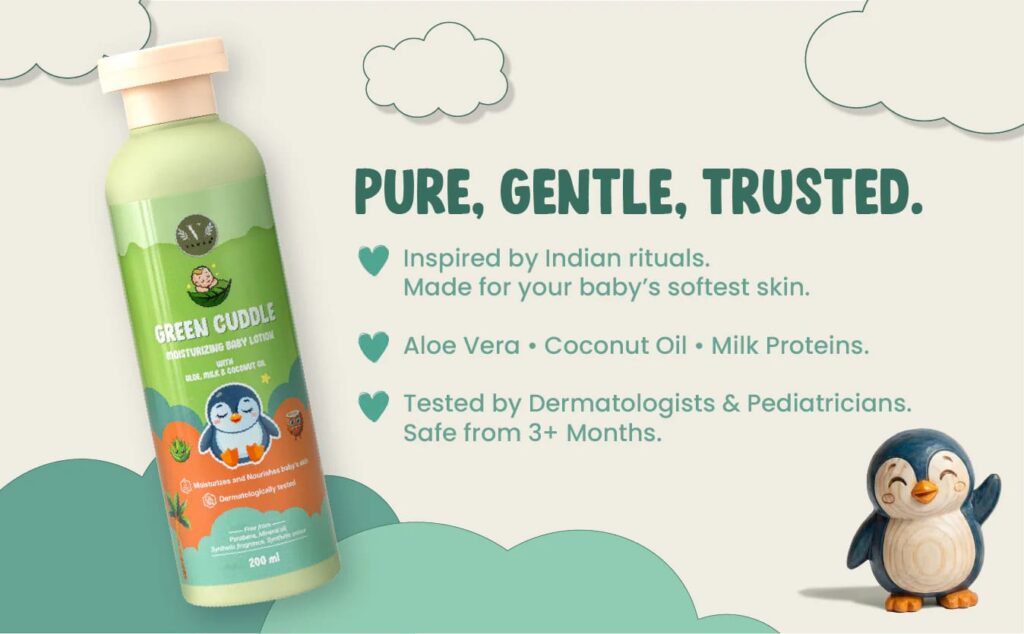 Green Cuddle Moisturizing Baby Lotion: Nurturing Delicate Skin with Gentle Daily Hydration