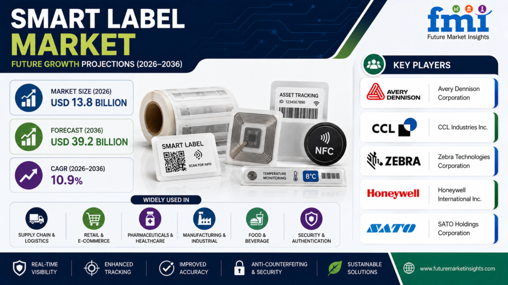 Smart Labels Market 2026-2036 | Regional Growth & Top Companies Avery Dennison, CCL Industries, Zebra Technologies