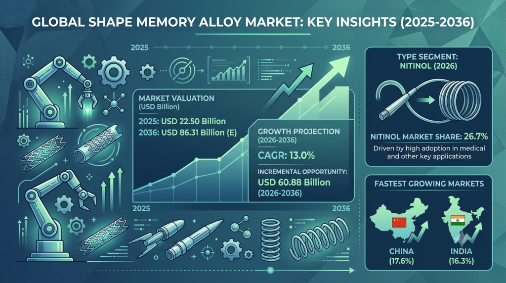 Global Shape Memory Alloy Market Forecast 2026–2036: High-Performance Materials Driving Industrial and Biomedical Modernization