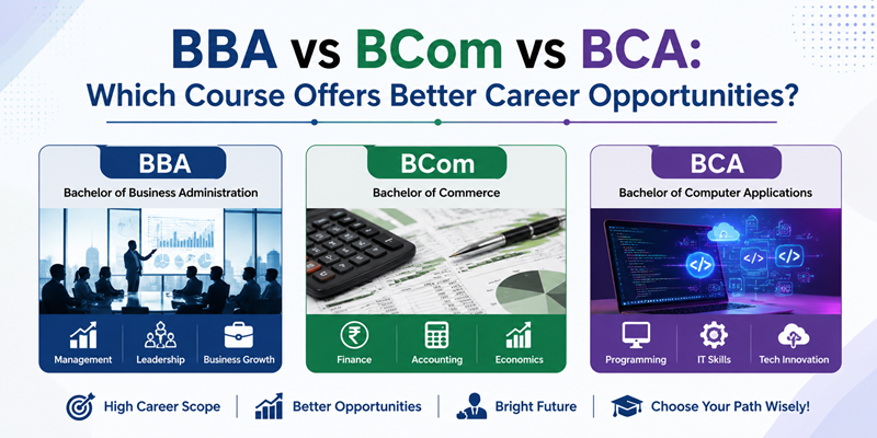 BBA vs BCom vs BCA: Which Course Offers Better Career Opportunities?